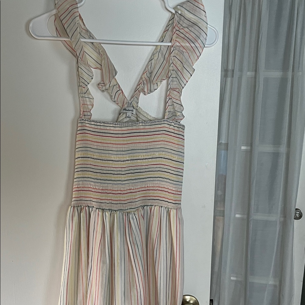 Madewell rainbow smocked dress sz S